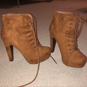 Platform bootie heels